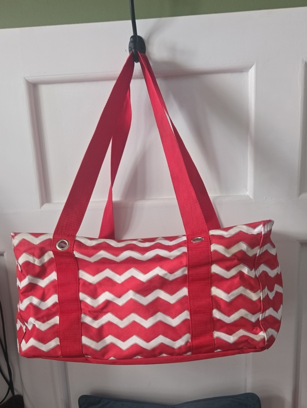 thirty-one Red and White Chevron Tote